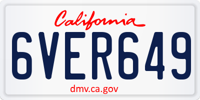 CA license plate 6VER649