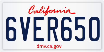 CA license plate 6VER650