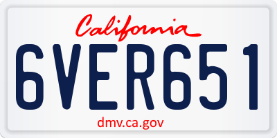 CA license plate 6VER651