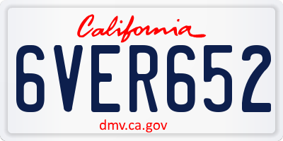CA license plate 6VER652