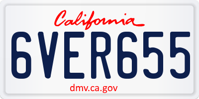 CA license plate 6VER655