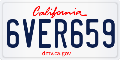 CA license plate 6VER659