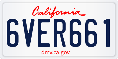 CA license plate 6VER661