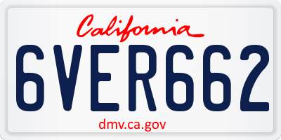 CA license plate 6VER662