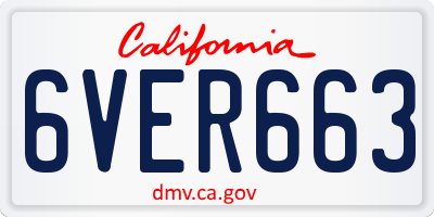 CA license plate 6VER663