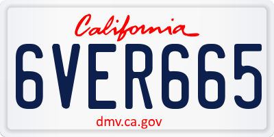 CA license plate 6VER665