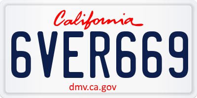 CA license plate 6VER669