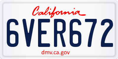 CA license plate 6VER672
