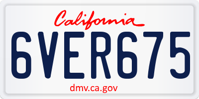 CA license plate 6VER675
