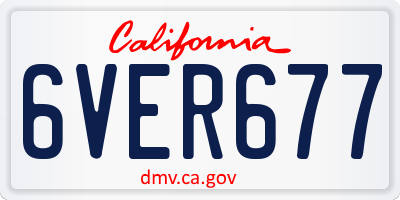 CA license plate 6VER677