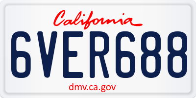 CA license plate 6VER688