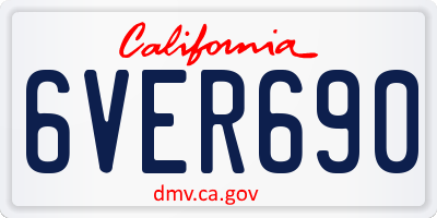 CA license plate 6VER690