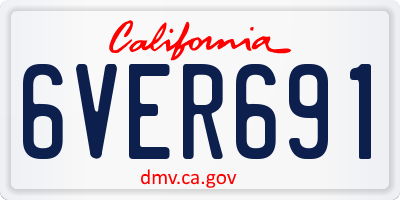 CA license plate 6VER691