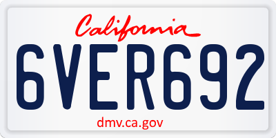 CA license plate 6VER692