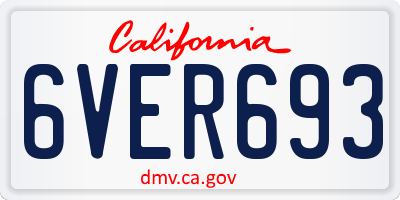 CA license plate 6VER693