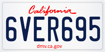 CA license plate 6VER695