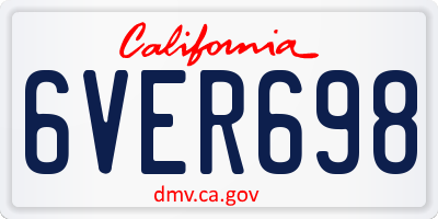 CA license plate 6VER698