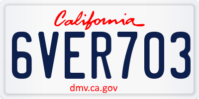 CA license plate 6VER703
