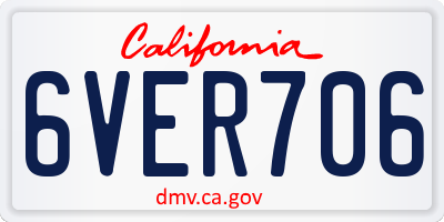 CA license plate 6VER706