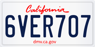 CA license plate 6VER707