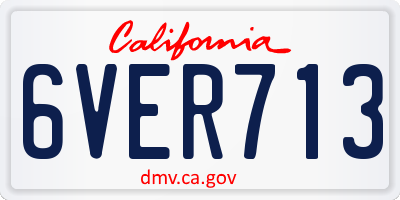 CA license plate 6VER713