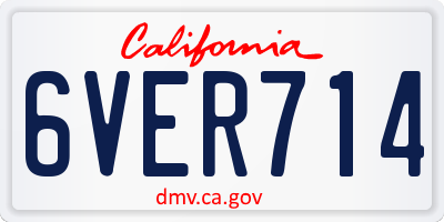 CA license plate 6VER714