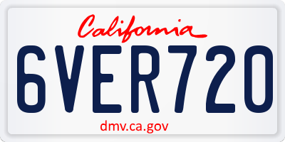 CA license plate 6VER720
