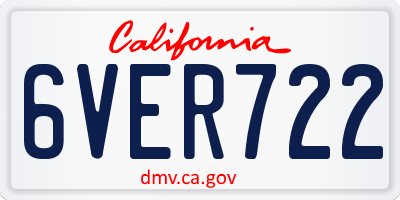 CA license plate 6VER722