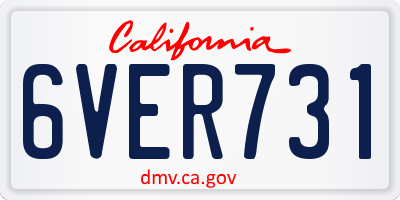CA license plate 6VER731