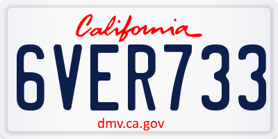 CA license plate 6VER733
