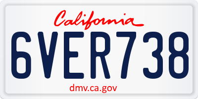 CA license plate 6VER738