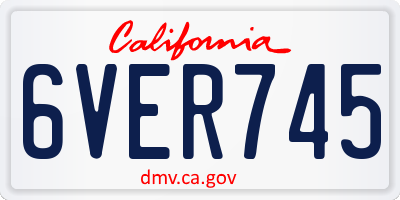 CA license plate 6VER745