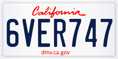 CA license plate 6VER747