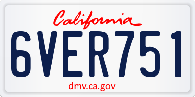 CA license plate 6VER751