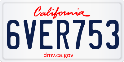 CA license plate 6VER753