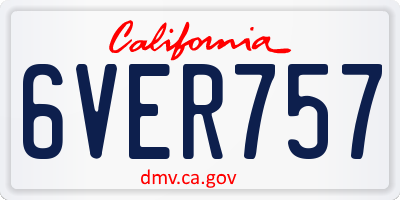 CA license plate 6VER757
