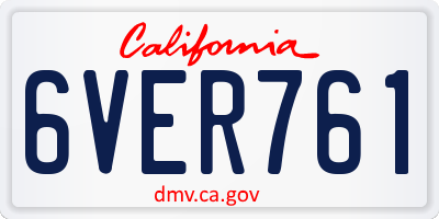 CA license plate 6VER761