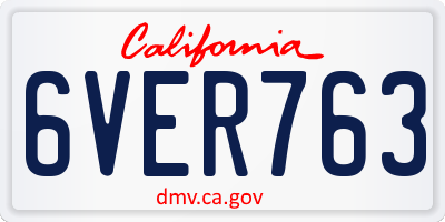 CA license plate 6VER763