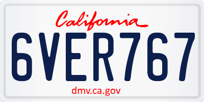CA license plate 6VER767