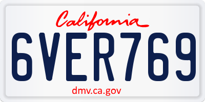 CA license plate 6VER769