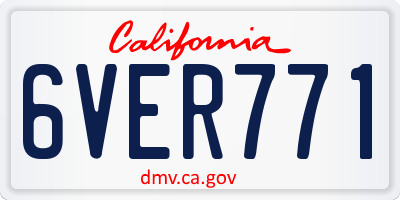 CA license plate 6VER771