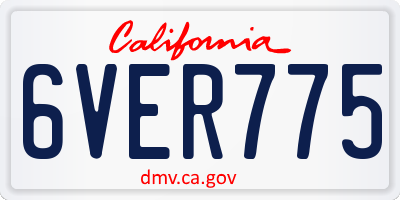 CA license plate 6VER775