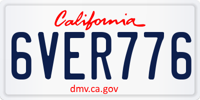 CA license plate 6VER776