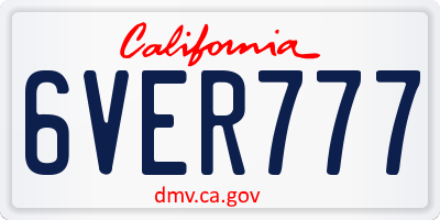 CA license plate 6VER777