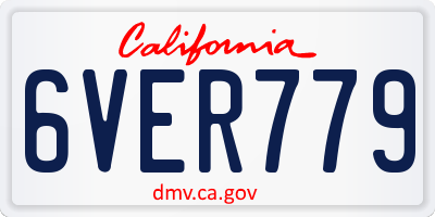 CA license plate 6VER779