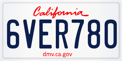 CA license plate 6VER780