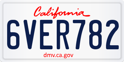 CA license plate 6VER782