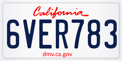 CA license plate 6VER783