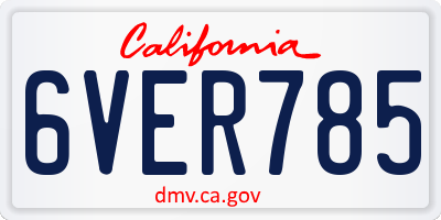 CA license plate 6VER785