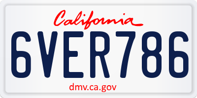 CA license plate 6VER786